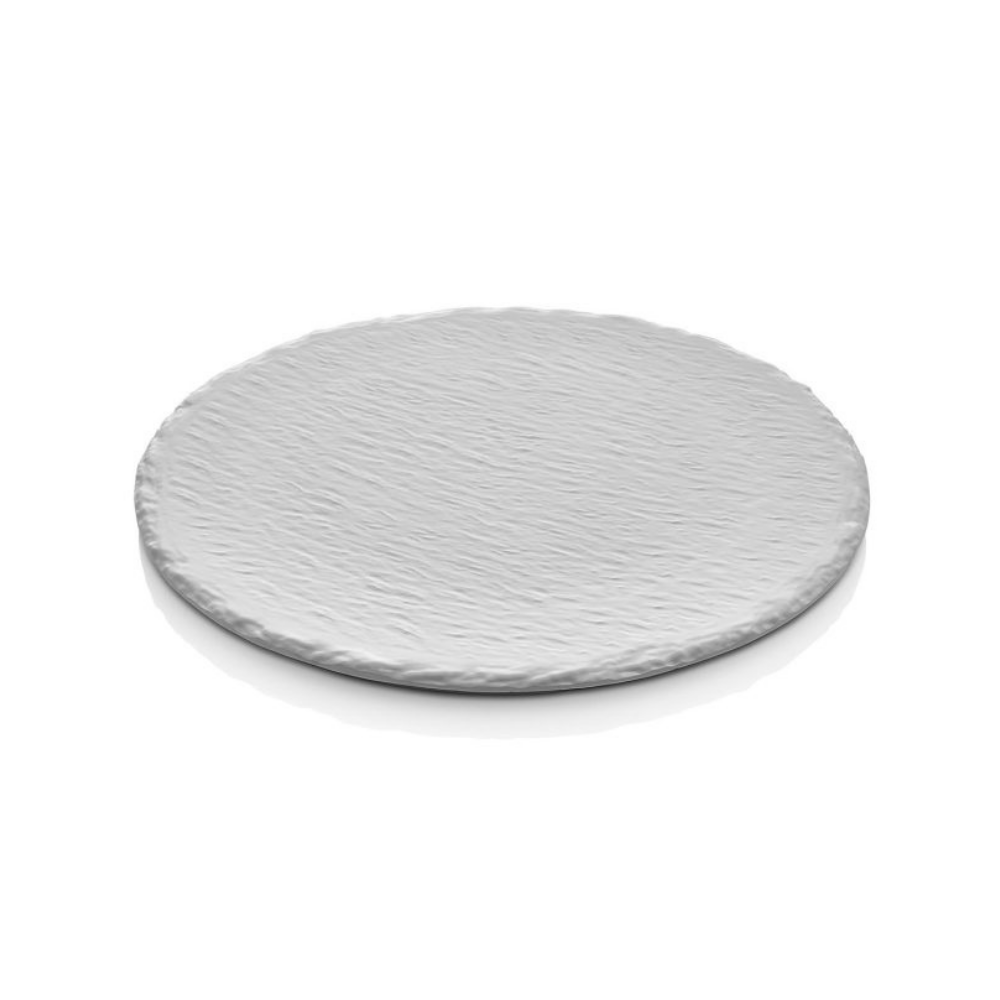 Atlasform B398 Ayaklı Yuvarlak Kaya Yüzey Sunum Tepsisi, 35 cm, Beyaz