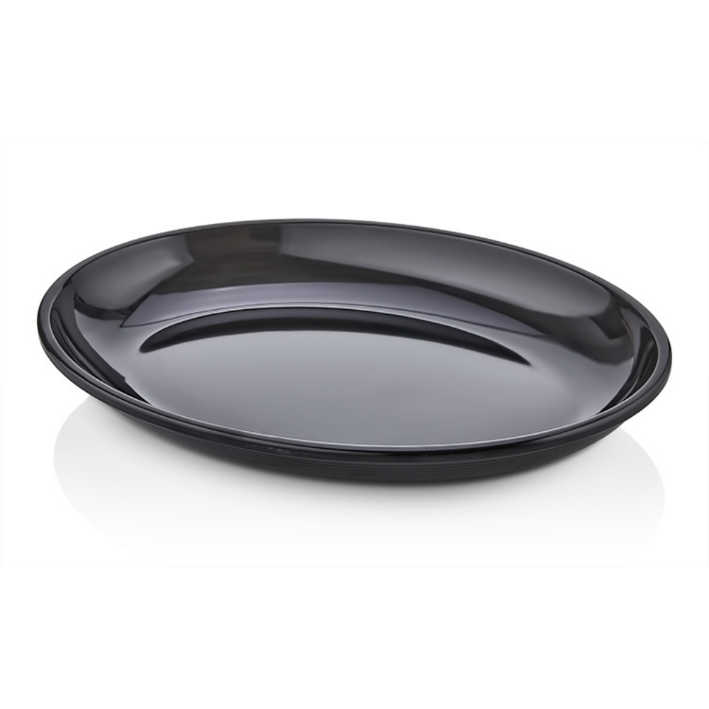 Atlasform S762 Kayık Açık Büfe Sunum Tepsisi, 40x29,5 cm, Siyah
