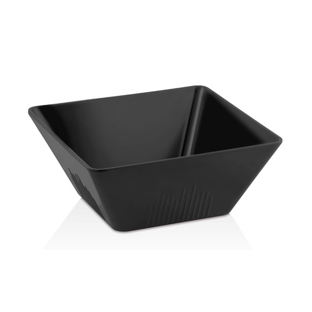 Atlasform S727 Kare Açık Büfe Kase, 24x24 cm, Siyah