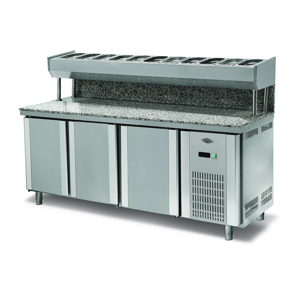 Empero EMP.200.80.01-PSYG Granit Tezgahlı Pizza/Salata Buzdolabı (3 Kapılı)