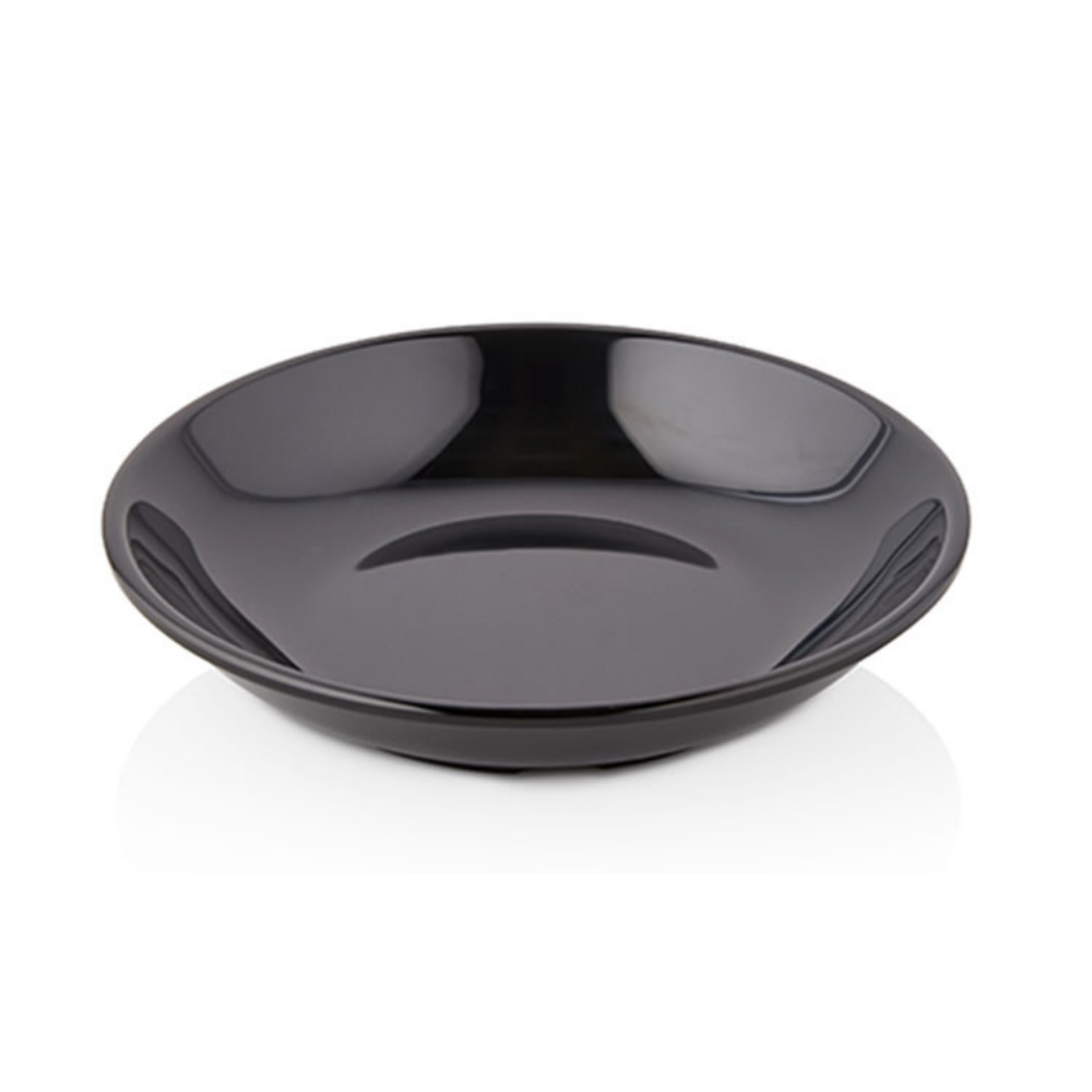 Atlasform S320 20 cm Düz Çukur Tabak, 20 cm, Siyah