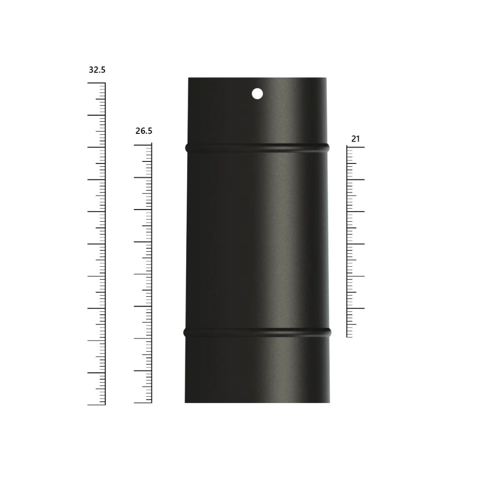 Baba's Soba Borusu 33 cm Ø13 cm Mat Siyah Emaye