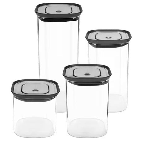 Lurch 00240841 Borosilikat Cam Saklama Kabı, Vakum Valfli Çelik Kapak, 1100 ml