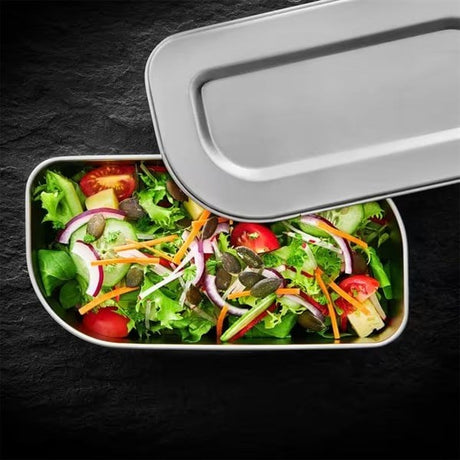 Lurch 00240938 Salad Box Paslanmaz Çelik Salata Kabı, Silikon Kayışlı, 1200 ml