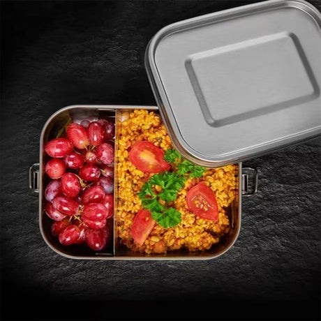 Lurch 00240880 Snap Paslanmaz Çelik Bölmeli Yemek Kutusu, 800 ml
