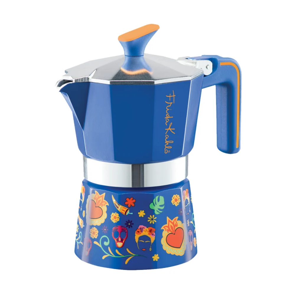 Pedrini Frida Kahlo, 6 Kupa Moka Pot, Mavi