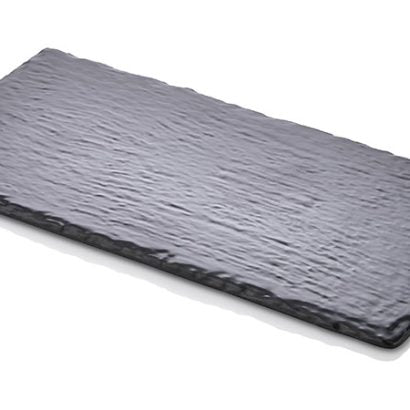Atlasform S391 Ayaklı Kaya Yüzey Sunum Tepsisi, 32x16 cm, Siyah