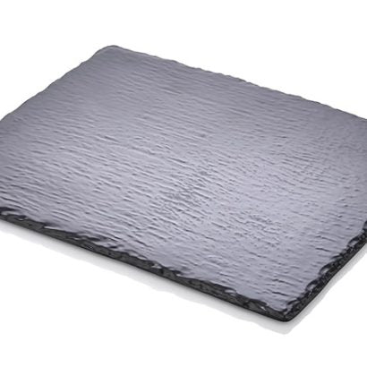 Atlasform S392 Ayaklı Kaya Yüzey Sunum Tepsisi, 32x26 cm, Siyah