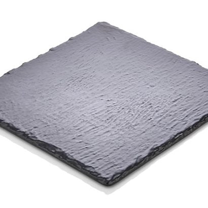 Atlasform S395 Ayaklı Kaya Yüzey Sunum Tepsisi, 25x25 cm, Siyah