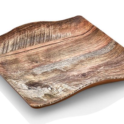 Atlasform AD789 Desenli Mat Kare Sunum Tepsisi, 25x25 cm, Ahşap