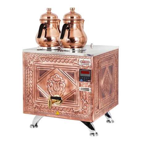 Ateşe TKSE02 Titanium Keyfchi Akıllı Dijital Çay Kazanı, Elektrikli, 2 Demlik Kapasiteli, Bakır