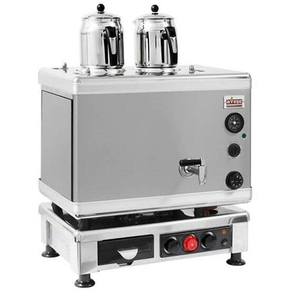 Ateşe GIGE02 Gold Otomatik Çay Kazanı, Gazlı & Elektrikli, 2 Demlik Kapasiteli, İnoks