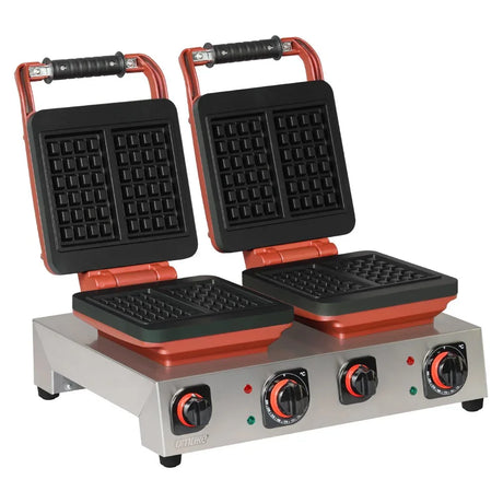 Omake WFL21.E22.0201 Çiftli Kare Waffle Makinesi Brüksel 4x6 Model, Zamanlayıcılı, Elektrikli