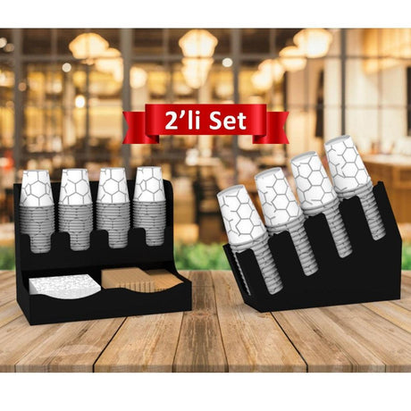 Decorelax Çay Kahve  Karton Bardaklık Standı 2li Set