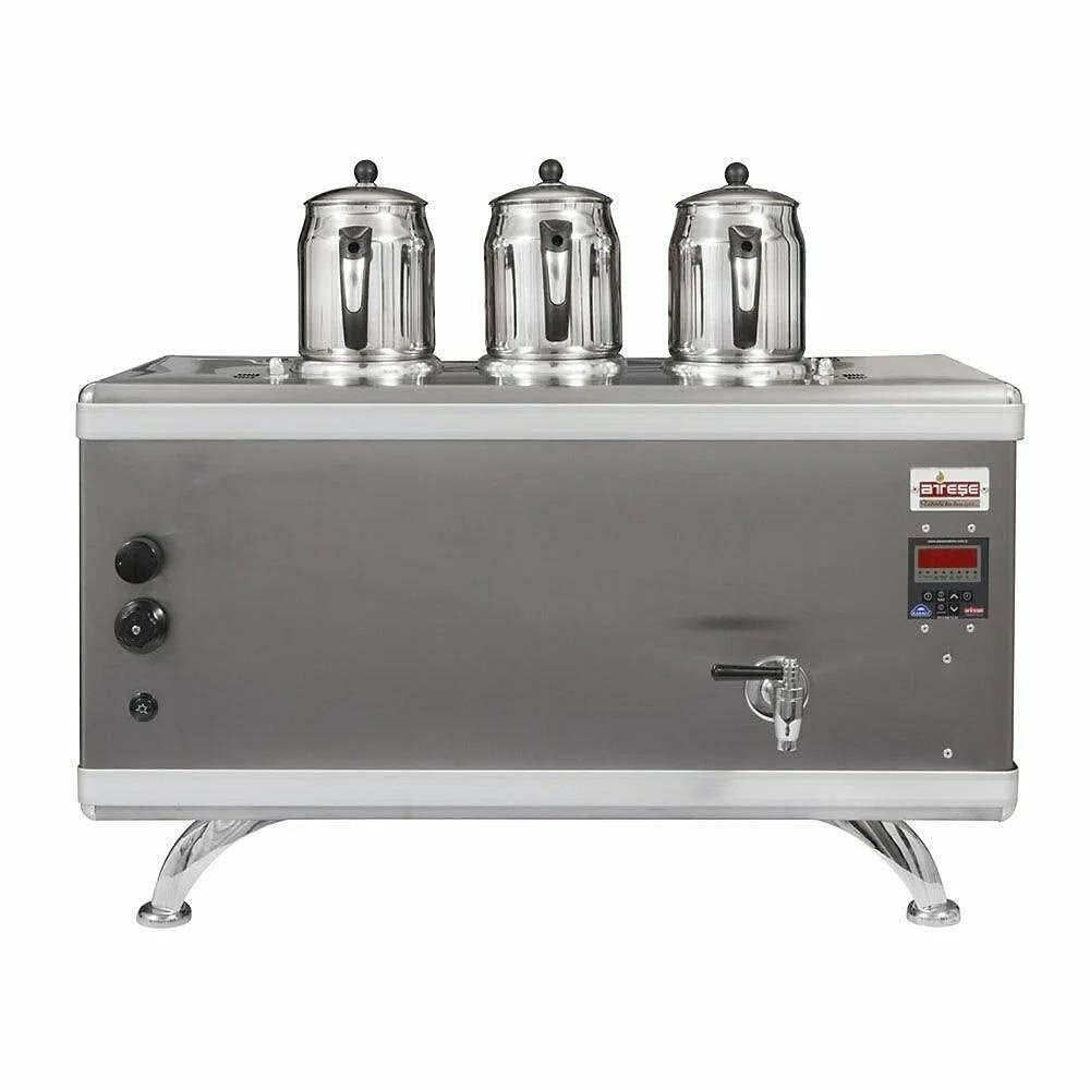 Ateşe TCIGE03 Titanium Compact Akıllı Dijital Çay Kazanı, Gazlı & Elektrikli, 3 Demlik Kapasiteli, İnoks