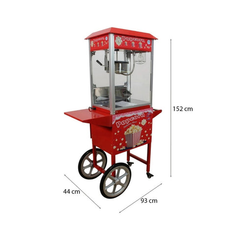Cemko 1007 Edremit Arabalı Mısır Patlatma Makinesi, 4 kg, 44x93x152 cm