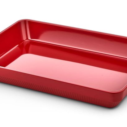 Atlasform K754 Dikdörtgen Zeytinyağlı Sunum Tepsisi, 36x24 cm, Kırmızı