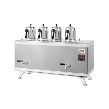 Ateşe TCIGE04 Titanium Compact Akıllı Dijital Çay Kazanı, Gazlı & Elektrikli, 4 Demlik Kapasiteli, İnoks