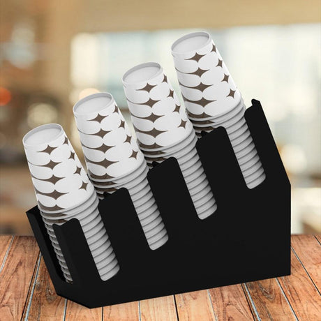 Decorelax Yenilikçi Tasarım 4 Bölmeli Kademeli Karton Bardak Standı - 8 oz Bardak Uyumlu