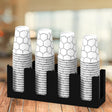 Decorelax 14 Oz Kapasiteli 4 Bölmeli Metal Karton Bardaklık - Kahve Dükkanları ve HORECA İçin Mükemm - Mutbaka