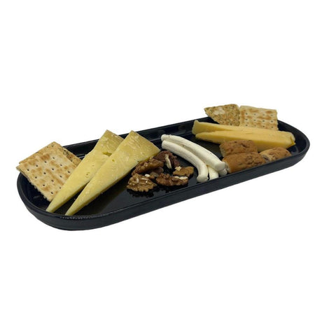 Decorelax Kırılmaz Melamin Siyah Servis Tabak 13x32cm 2106