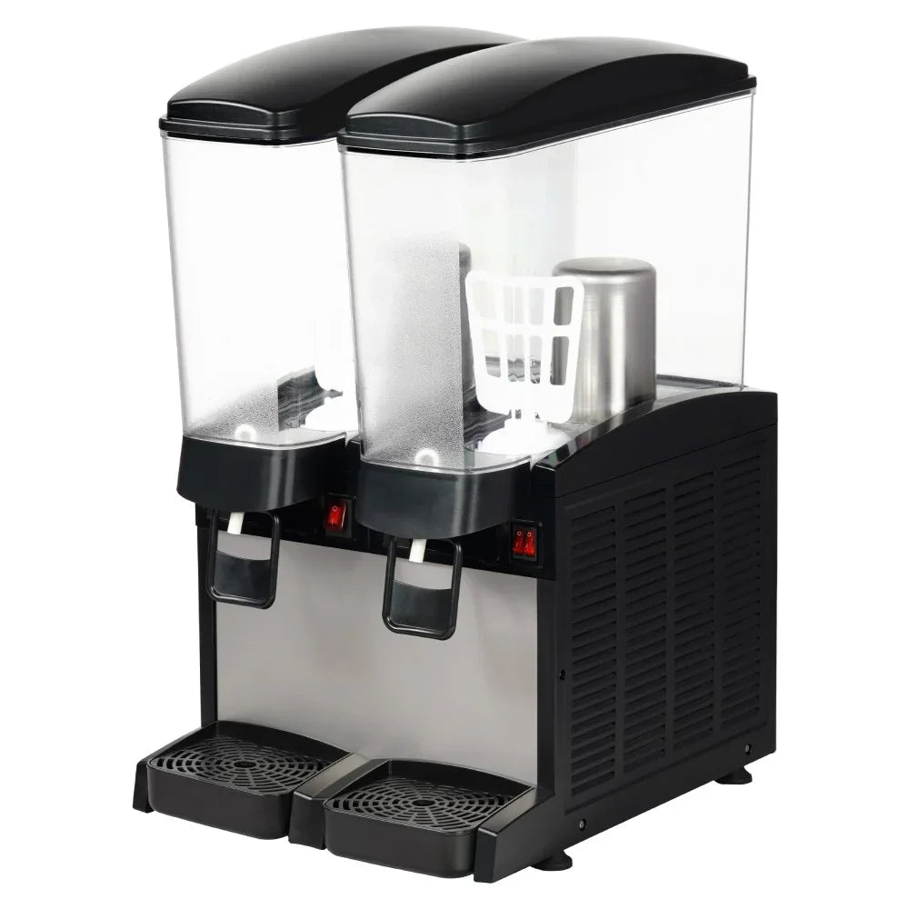 Omake SBD01.E21.0101 Karıştırıcılı Manuel İkili Dikdörtgen Şerbetlik Makinesi, 20+20 L, Siyah