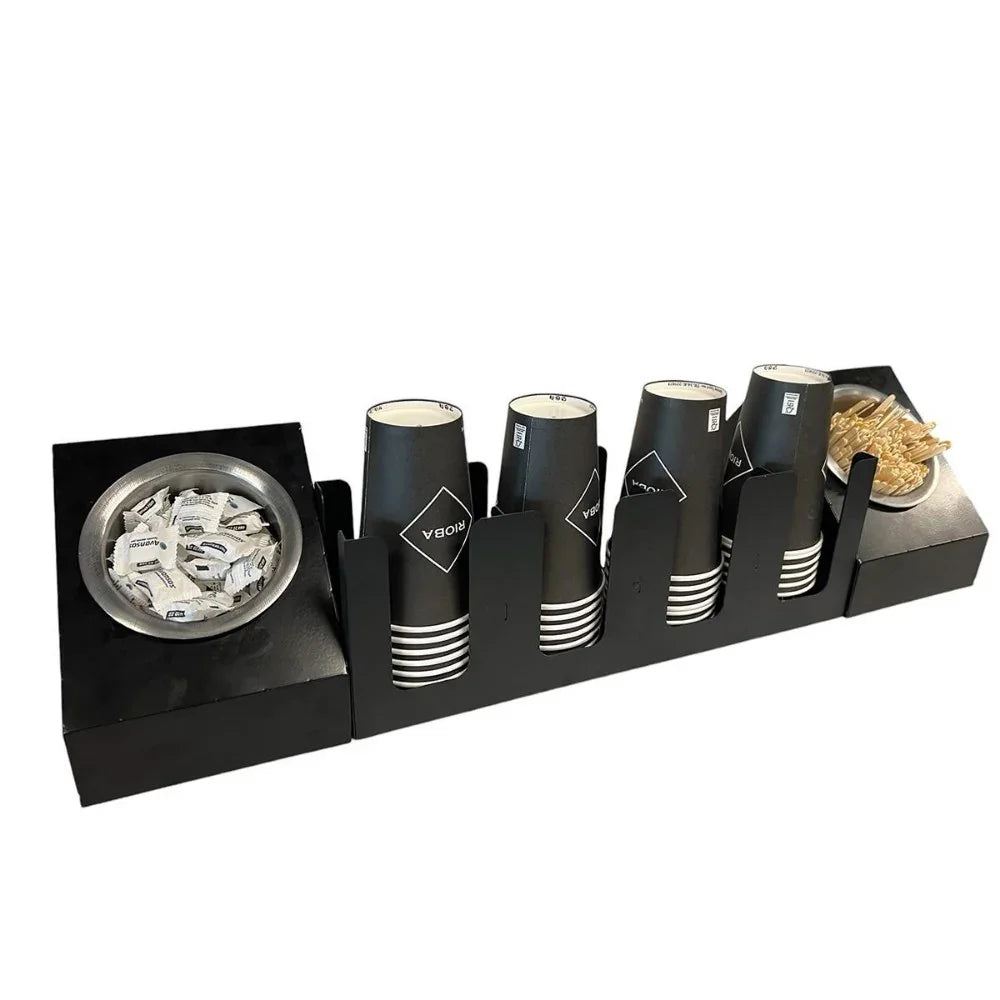 Decorelax 4 Bölmeli Karton Bardaklık ve 2' li Tek yuvalı Karistirici Ve Düzenleyici