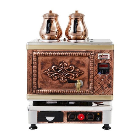 Ateşe GAGE02 Gold Otomatik Çay Kazanı, Gazlı & Elektrikli, 2 Demlik Kapasiteli, Bakır