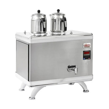 Ateşe TCIGE02 Titanium Compact Akıllı Dijital Çay Kazanı, Gazlı & Elektrikli, 2 Demlik Kapasiteli, İnoks
