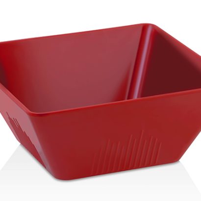 Atlasform K726 Kare Açık Büfe Kase, 19x19 cm, Kırmızı