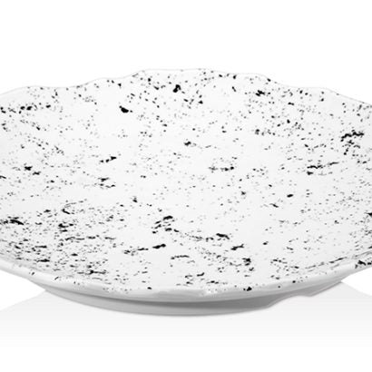 Atlasform KD792 Desenli Mat Yuvarlak Sunum Tepsisi, 28 cm, Kırçıl Desen
